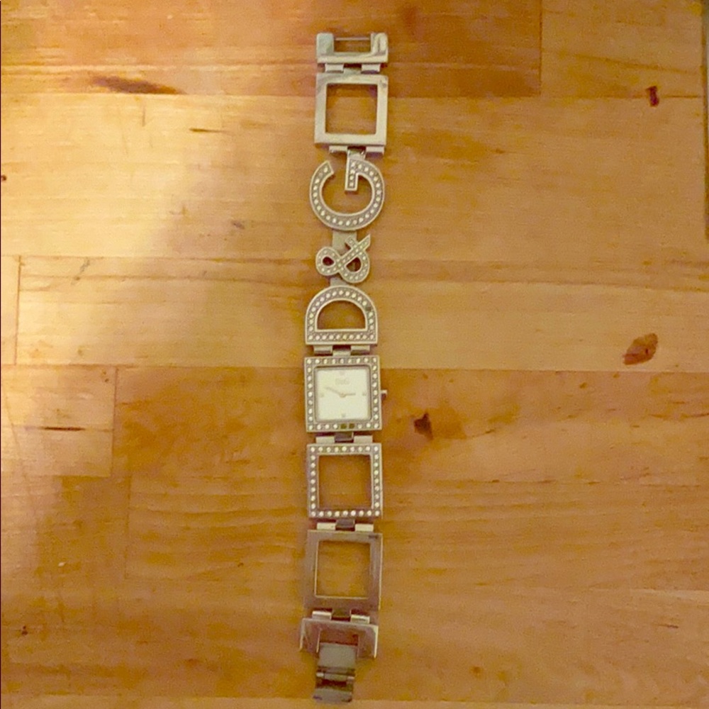 Dolce and gabbana silver diamond watch